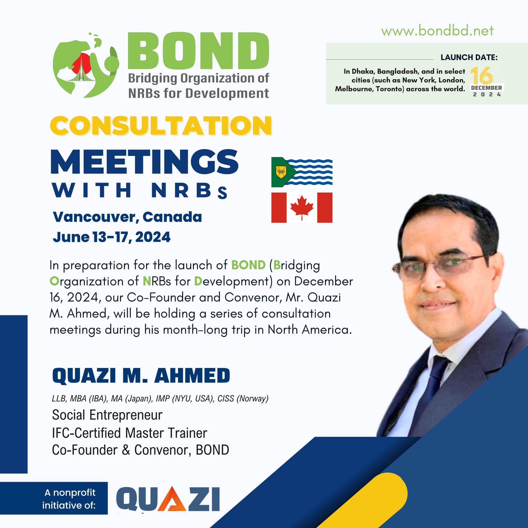𝗤𝘂𝗮𝘇𝗶 𝗠. 𝗔𝗵𝗺𝗲𝗱 𝗟𝗲𝗱 𝗖𝗼𝗻𝘀𝘂𝗹𝘁𝗮𝘁𝗶𝗼𝗻 𝗠𝗲𝗲𝘁𝗶𝗻𝗴𝘀 𝘄𝗶𝘁𝗵 𝗡𝗥𝗕𝘀 𝗶𝗻 𝗩𝗮𝗻𝗰𝗼𝘂𝘃𝗲𝗿